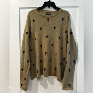 Wooden Ships Tan Skull Sweater